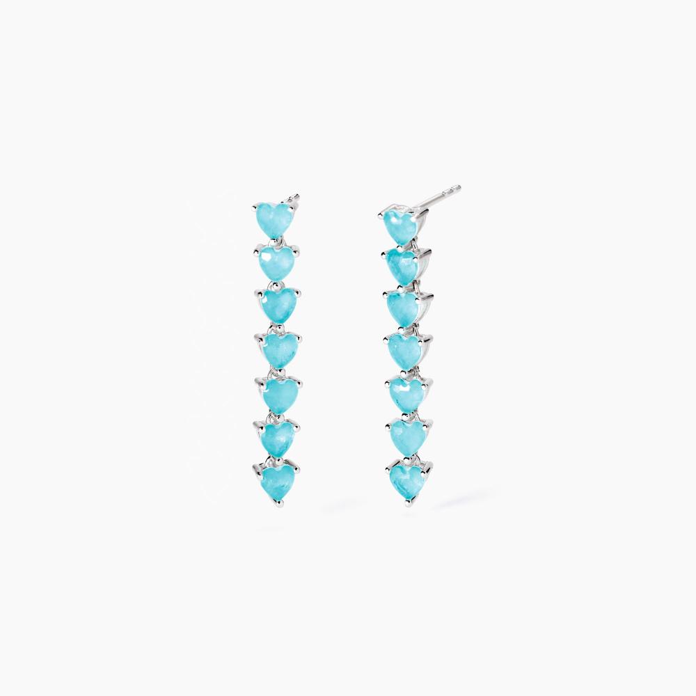 Mabina Gioielli Orecchini Tennis Con Fusion Stone Glass Azzurro Non Sara' Un'avventura, Taglia: Unica