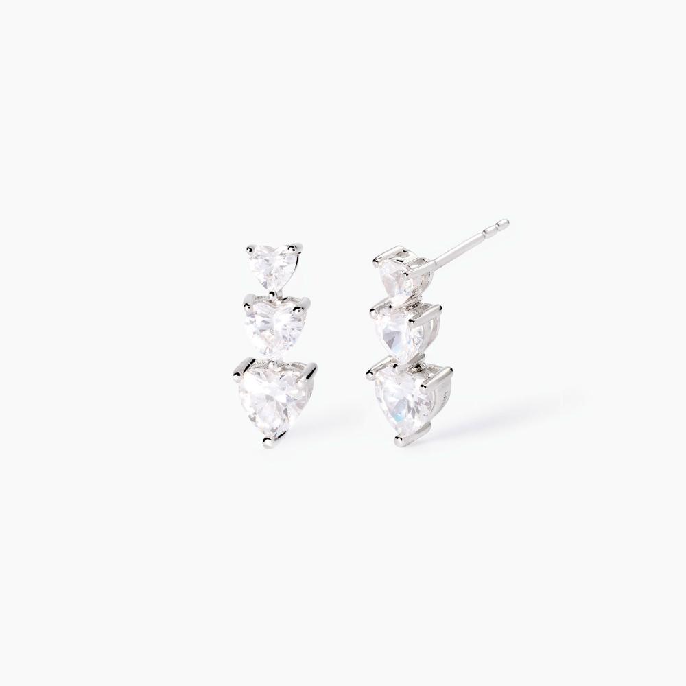 Mabina Gioielli Orecchini In Argento Con Zirconi Cuore Lovely, Taglia: Unica