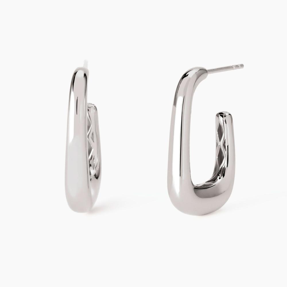 Cassini Orecchini A Cerchio Chunky Argento 925 - Donna, Design Moderno Con Chiusura A Scatto, Ipoallergenici, Regalo In Confezione