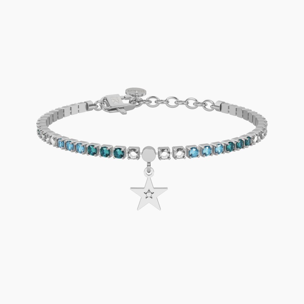 Bracciale Donna KIDULT Stella Figlia – Acciaio 316L Con Cristalli, Ciondolo Tondo 18 Mm, Collezione Family
