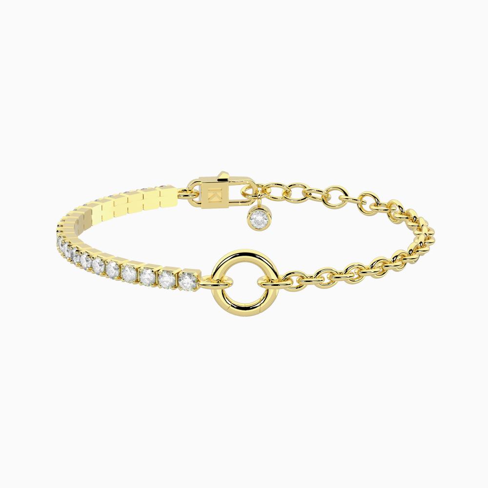 KIDULT Bracciale Donna Nonna Con Ciondolo A Cuore In Acciaio Oro E Cristallo – Catena Rolò 16-19 Cm
