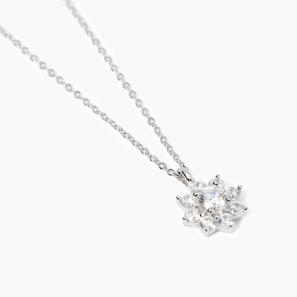 Girocollo con fiore in zirconi