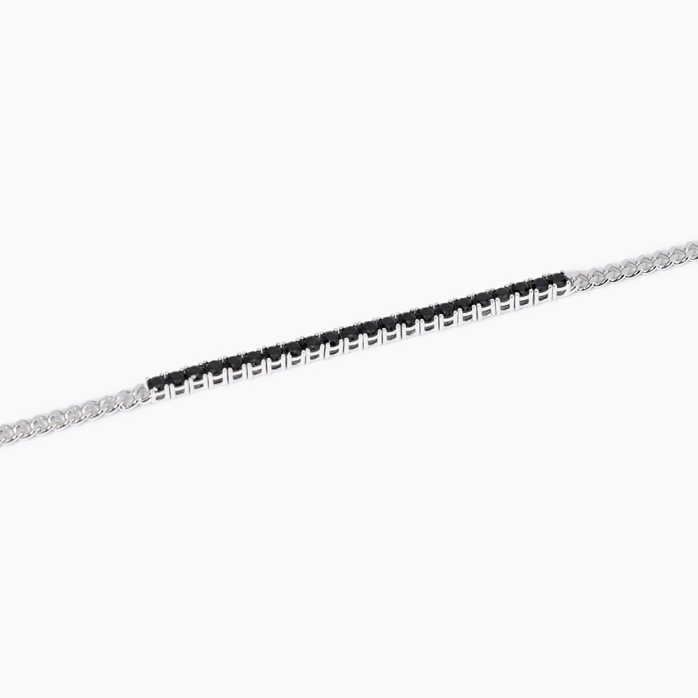 Bracciale con catena groumette e tennis di zirconi
