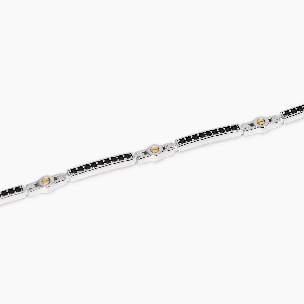 Bracciale regolabile con piastre e zirconi