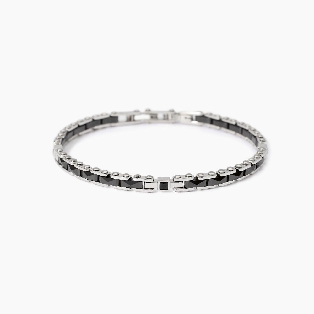 Mabina Gioielli Bracciale Con Inserti In Ceramica Grigia Outside, Taglia: Unica