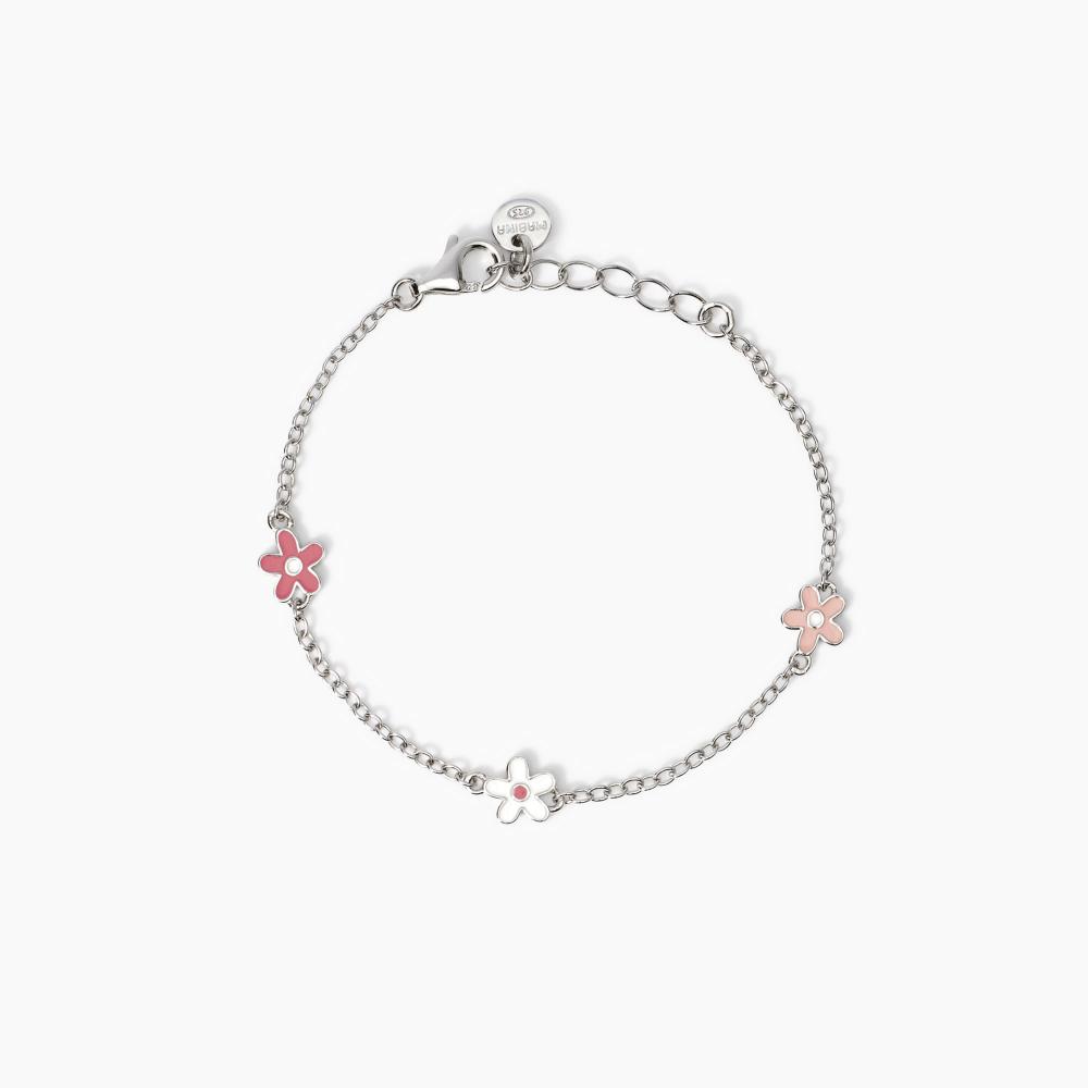 Bracciale bimba con fiorellini smaltati