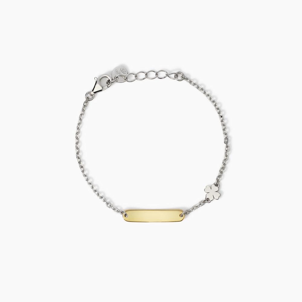 Bracciale incidibile con quadrifoglio