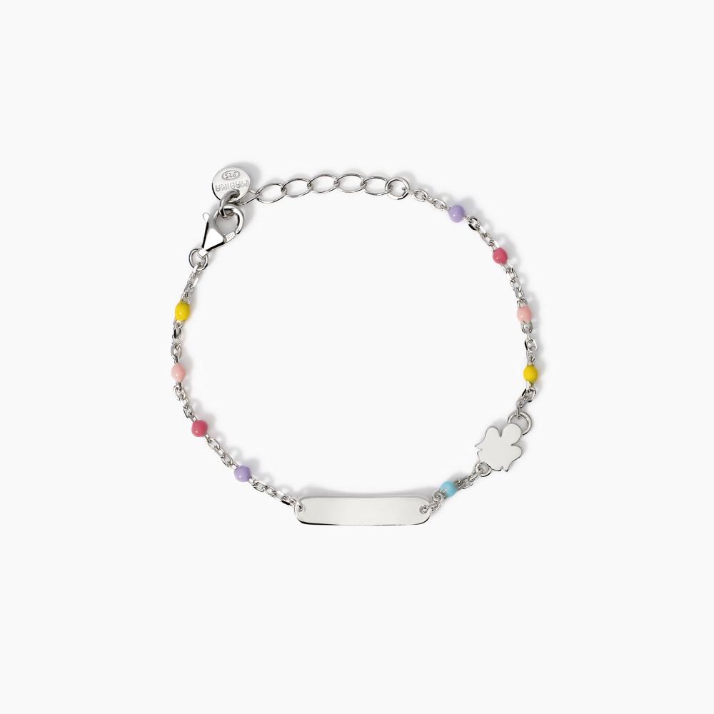 Bracciale con targhetta incidibile e angioletto