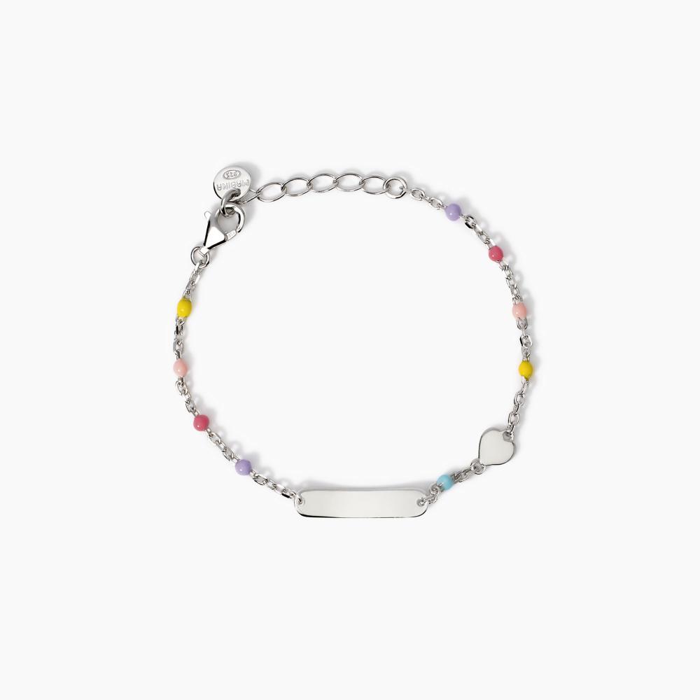 Bracciale con targhetta incidibile e cuore