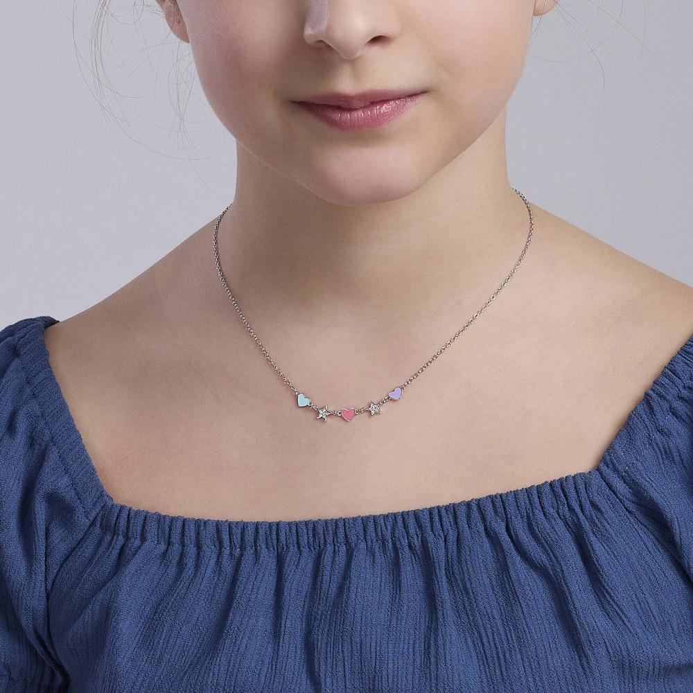 Girocollo da bambina con cuori e stelle