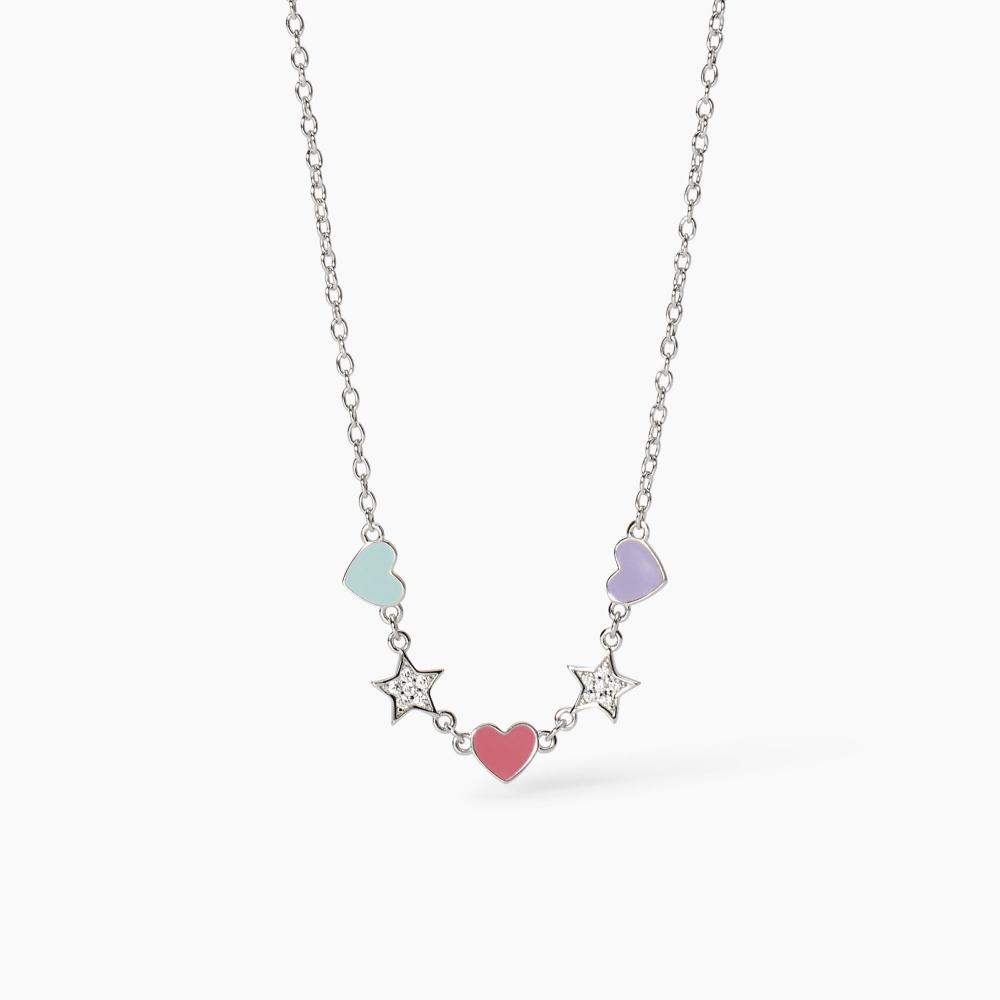Girocollo da bambina con cuori e stelle