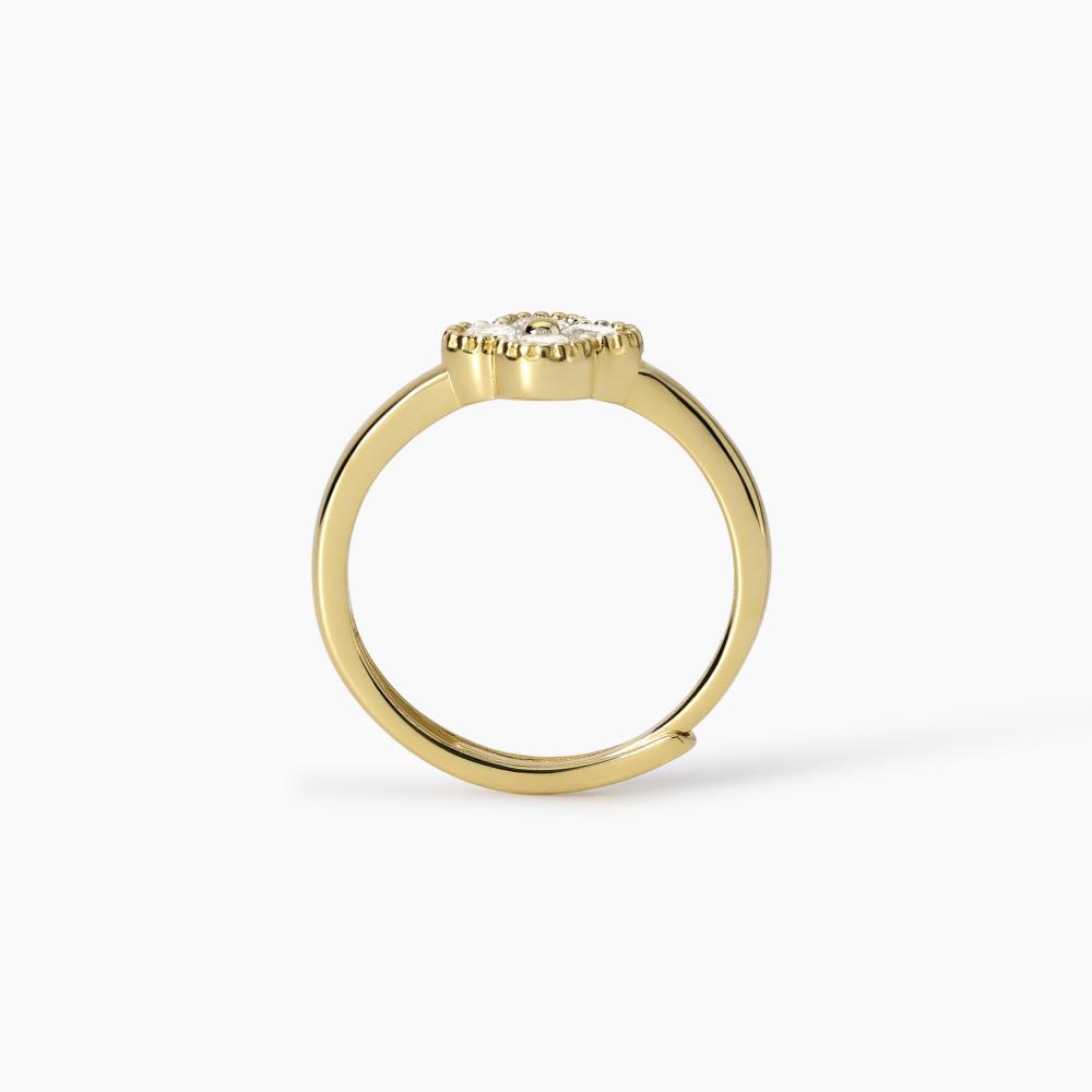 Anello in argento dorato con fiore