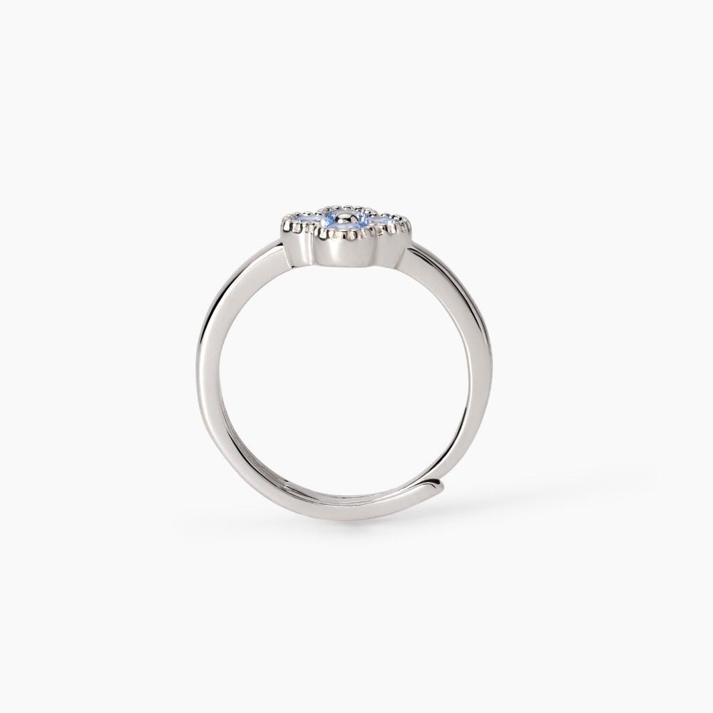 Anello con fiore azzurro