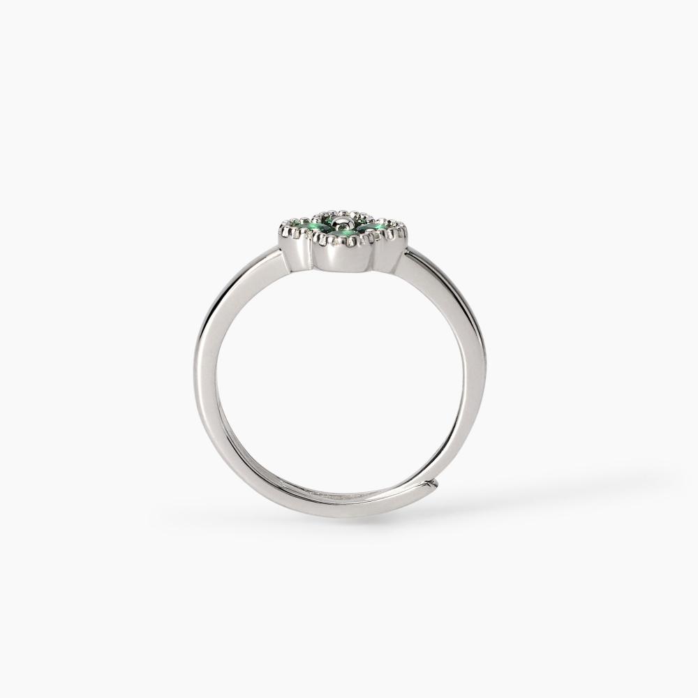 Anello con fiore verde