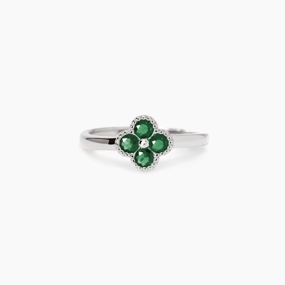 Anello con fiore verde