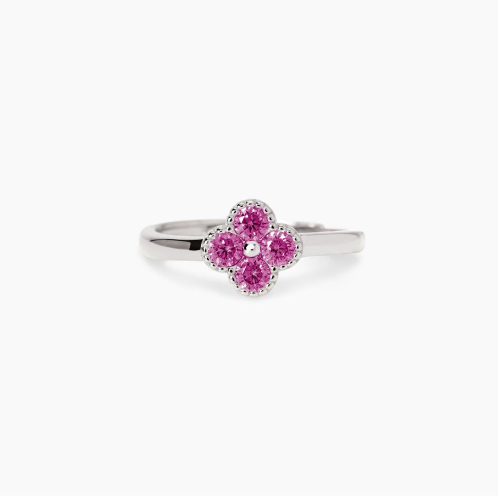 Anello con fiore rosa