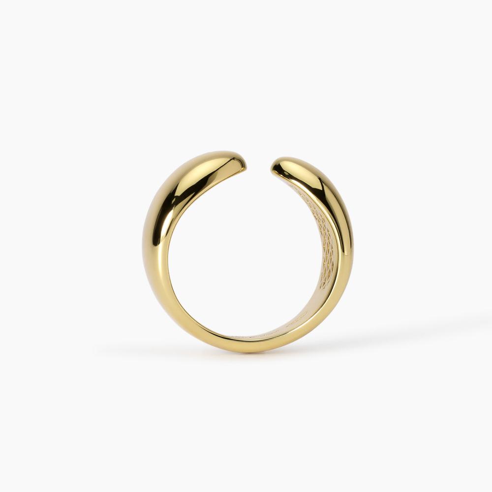 Anello contrarié in argento dorato