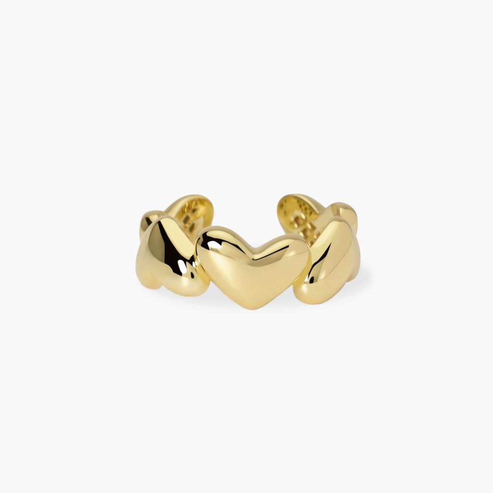 Anello contrarié in argento dorato