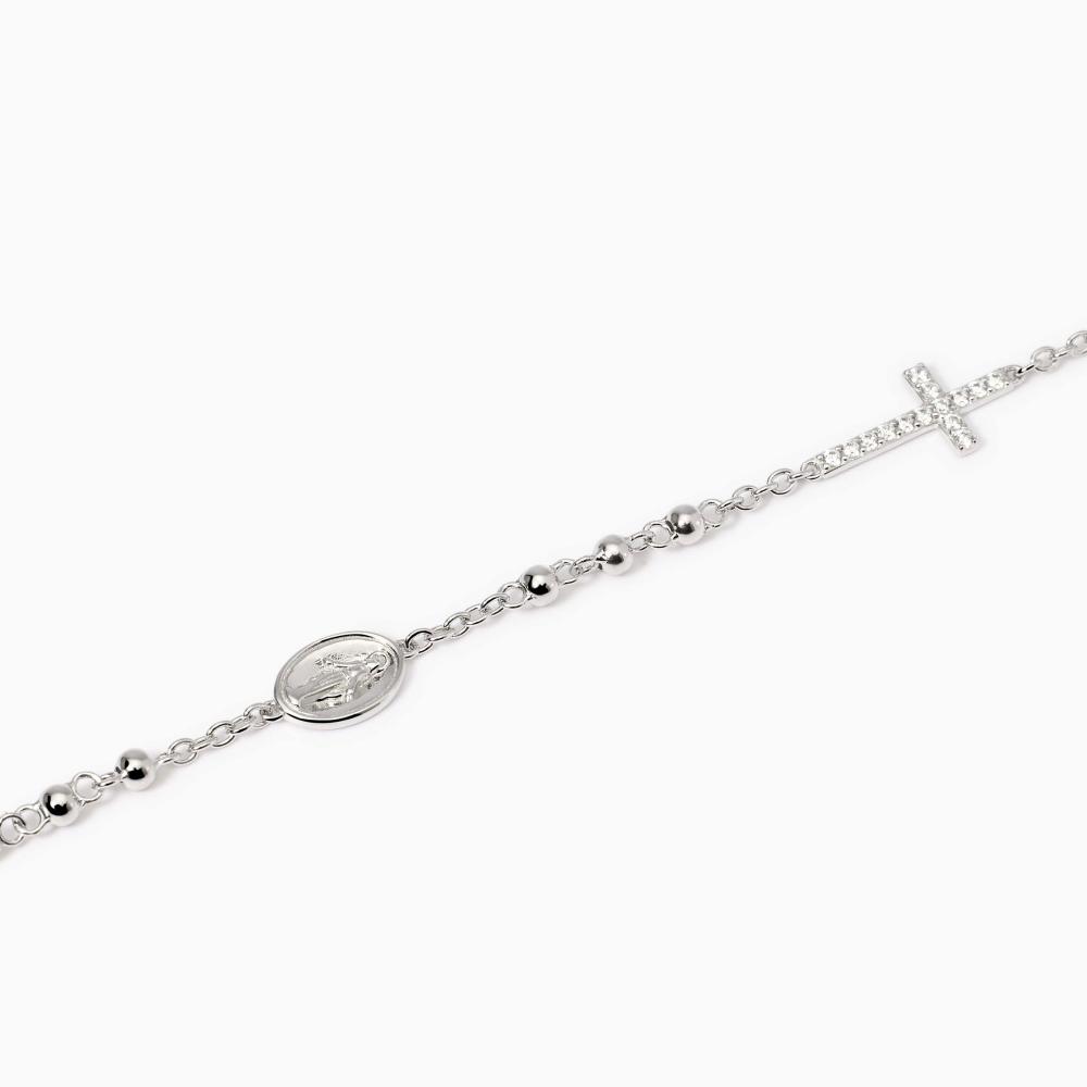 Bracciale con croce e Madonnina