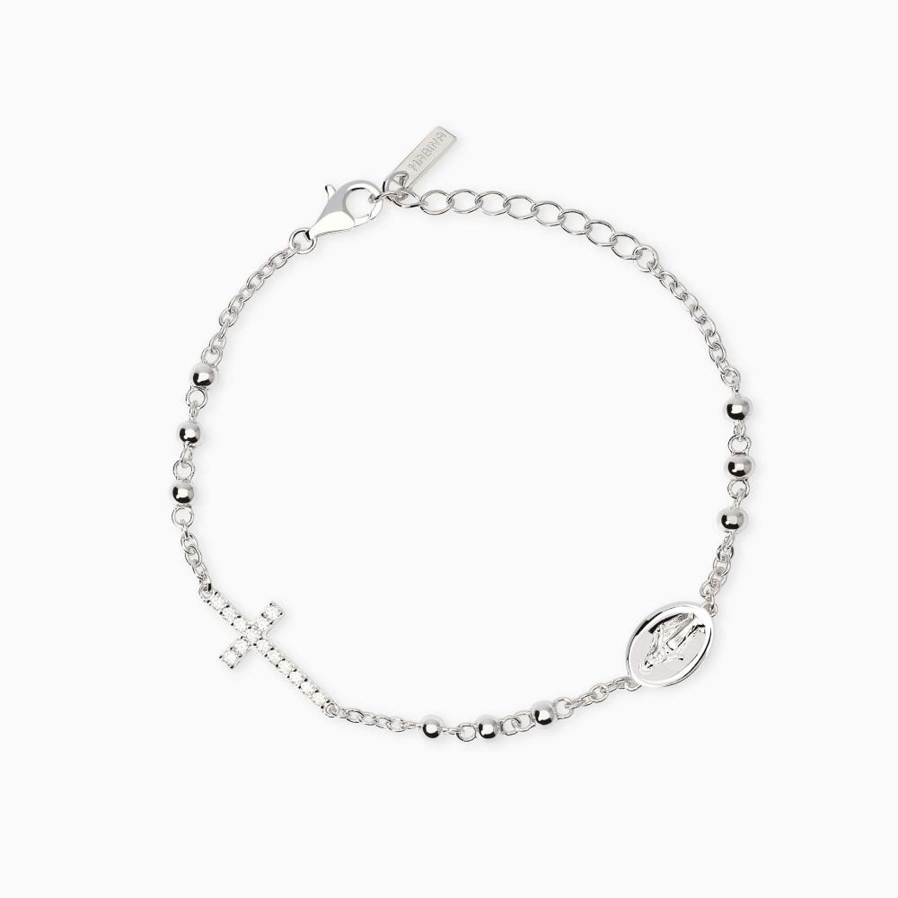 Bracciale con croce e Madonnina