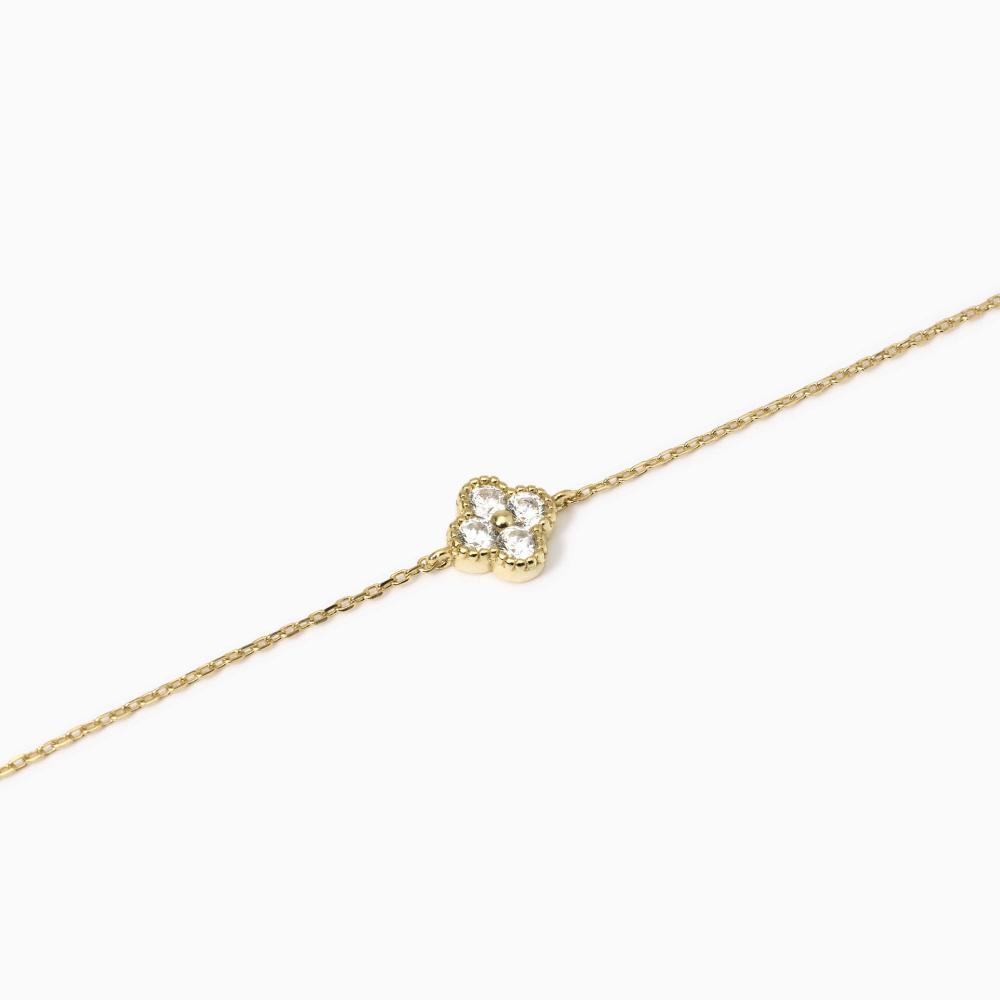 Bracciale in argento dorato con fiore