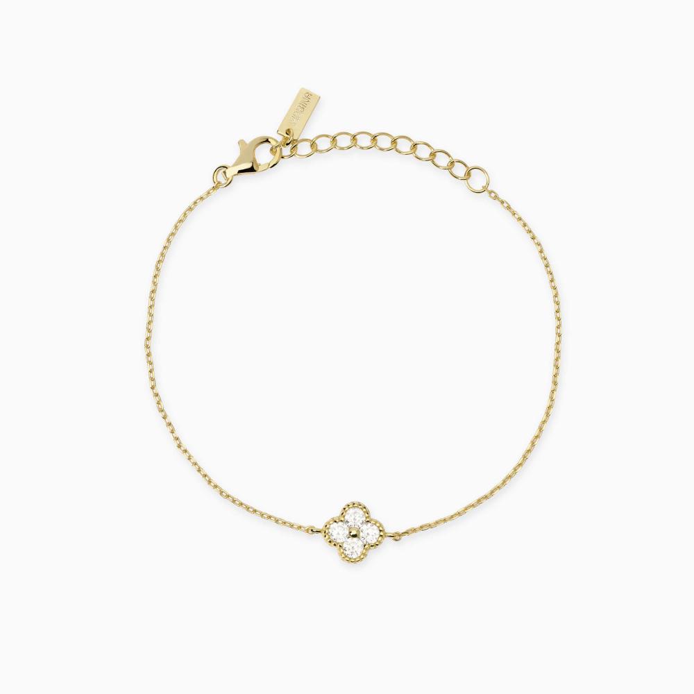 Bracciale in argento dorato con fiore