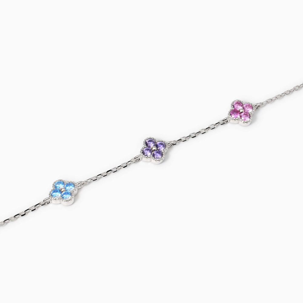 Bracciale in argento dorato con fiore