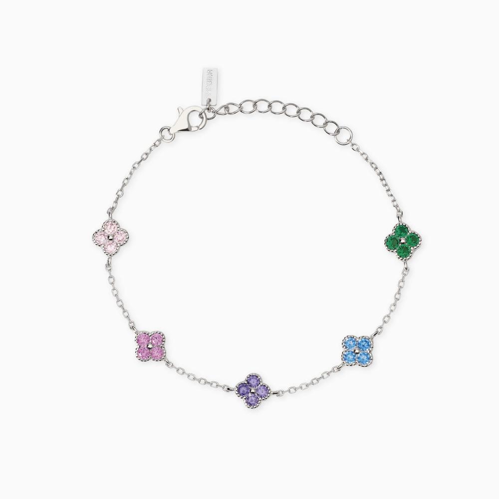 Bracciale in argento dorato con fiore