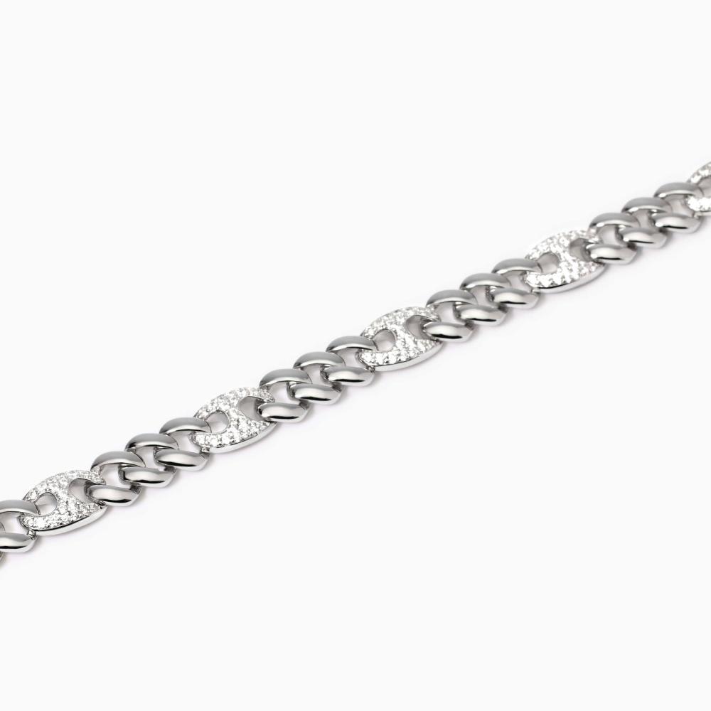 Bracciale in argento con zirconi
