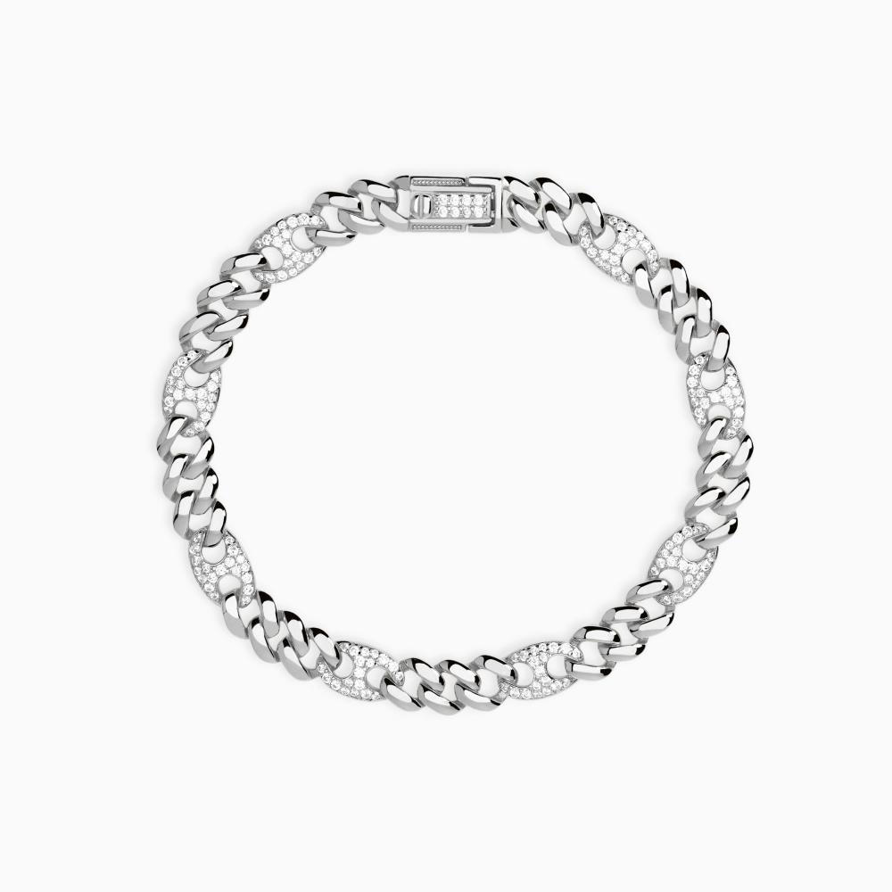 Bracciale in argento con zirconi