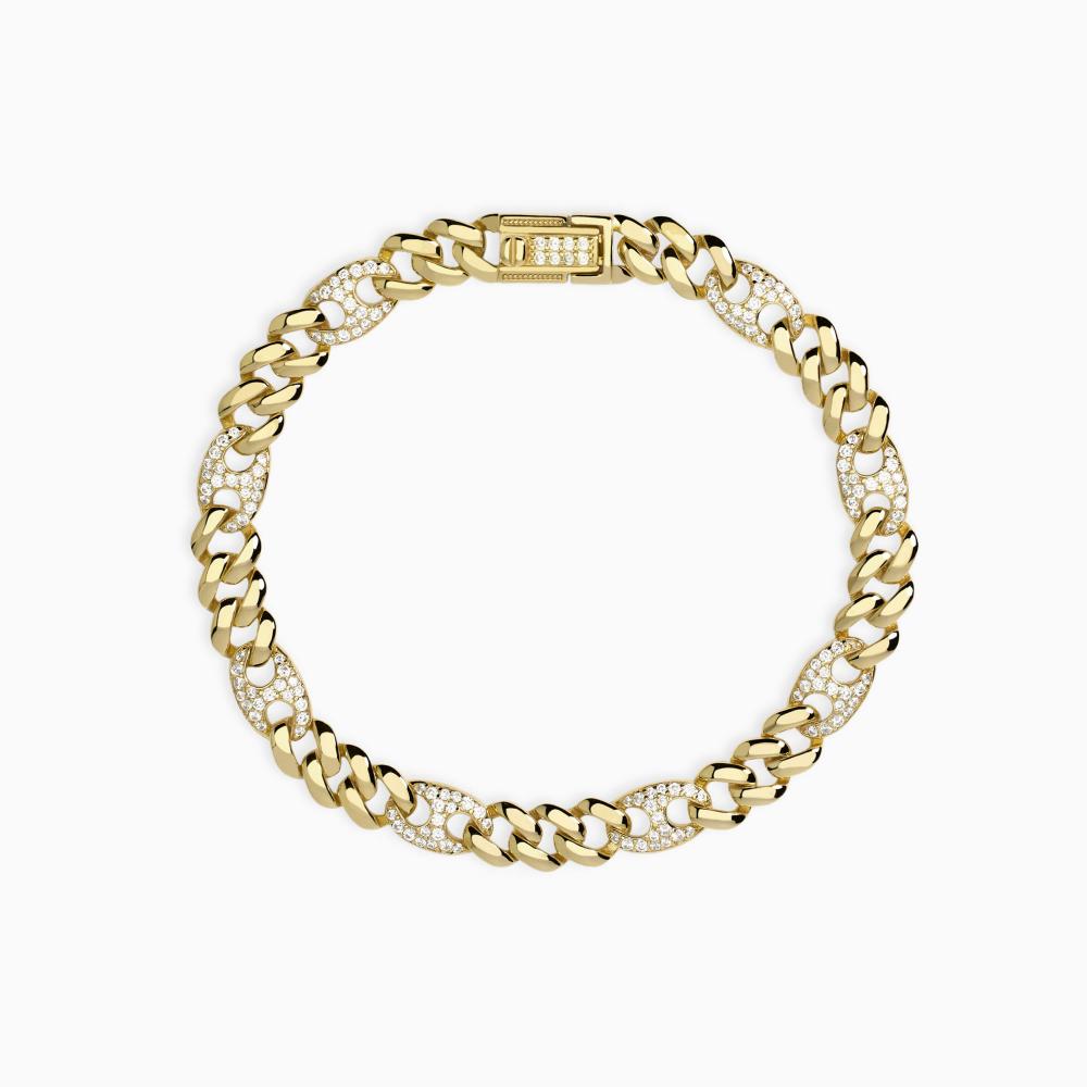 Bracciale in argento dorato con zirconi