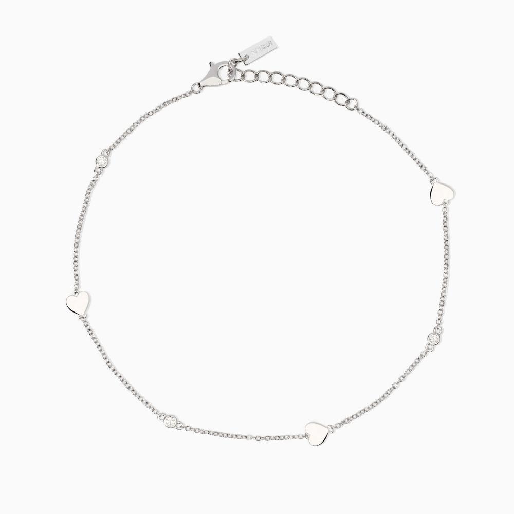 Cavigliera regolabile da donna con cuori
