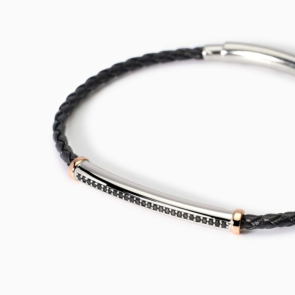 Bracciale in lab leather con piastra