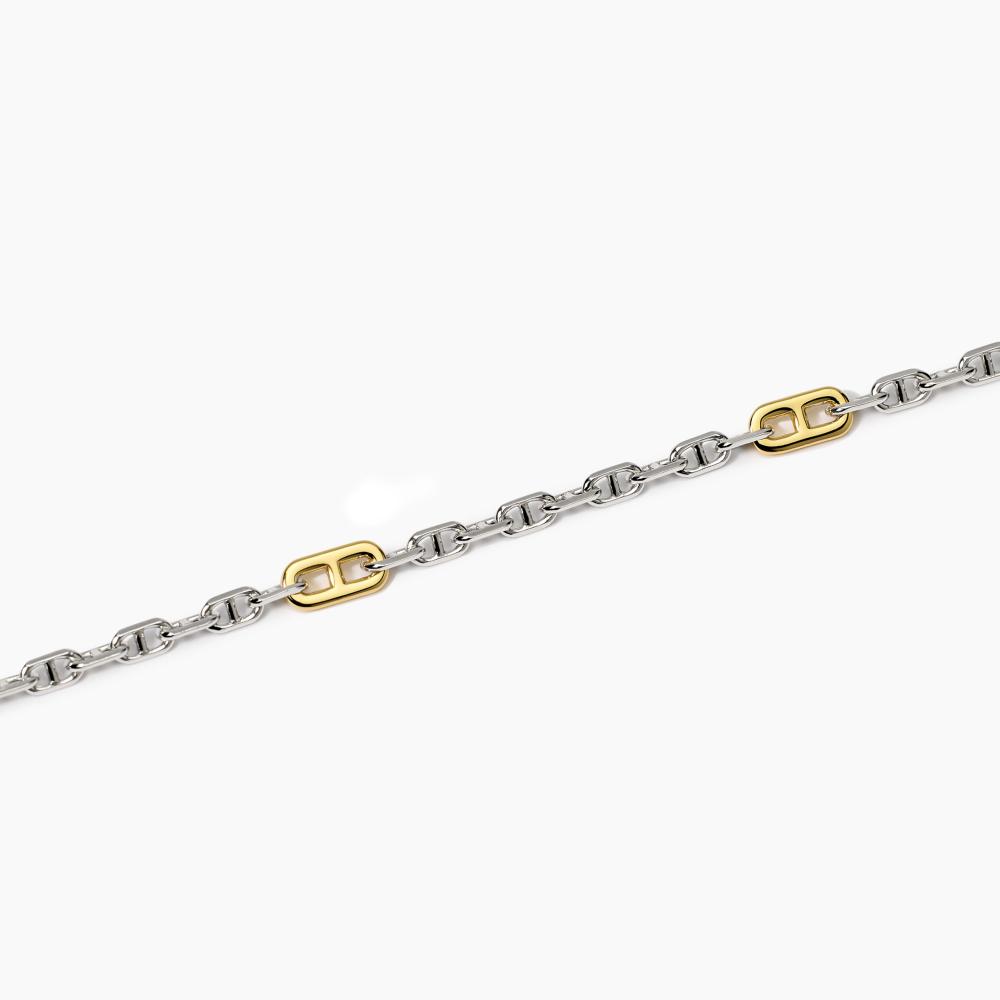 Bracciale da uomo con elementi placcati oro