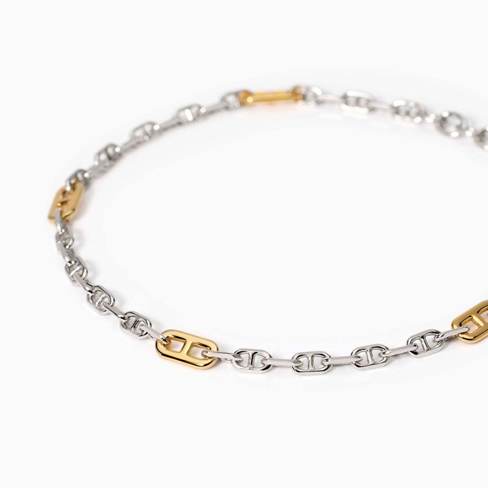 OIDEA Bracciale Uomo A Maglia Barbazzale – Catenina In Acciaio Inossidabile, Colori Nero, Argento, Oro, Ipoallergenico, Regalo Punk Rock