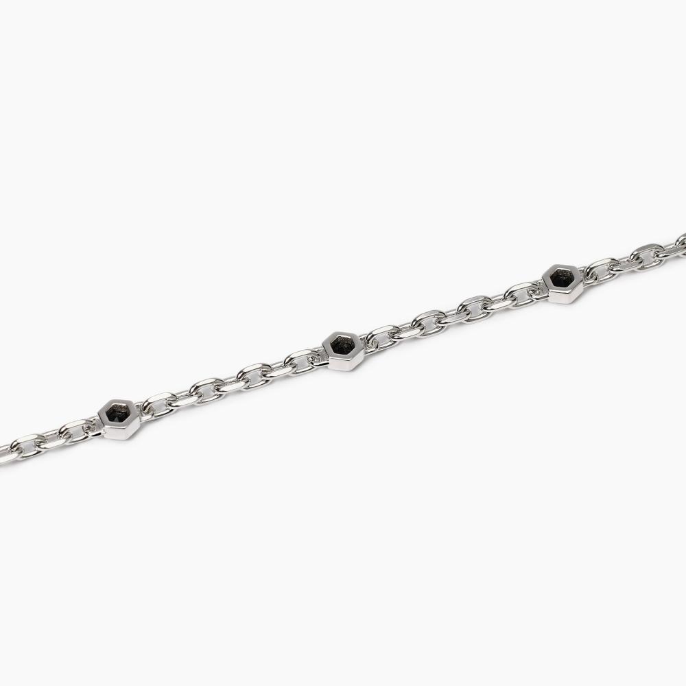 Bracciale da uomo con catena forzatina e zirconi