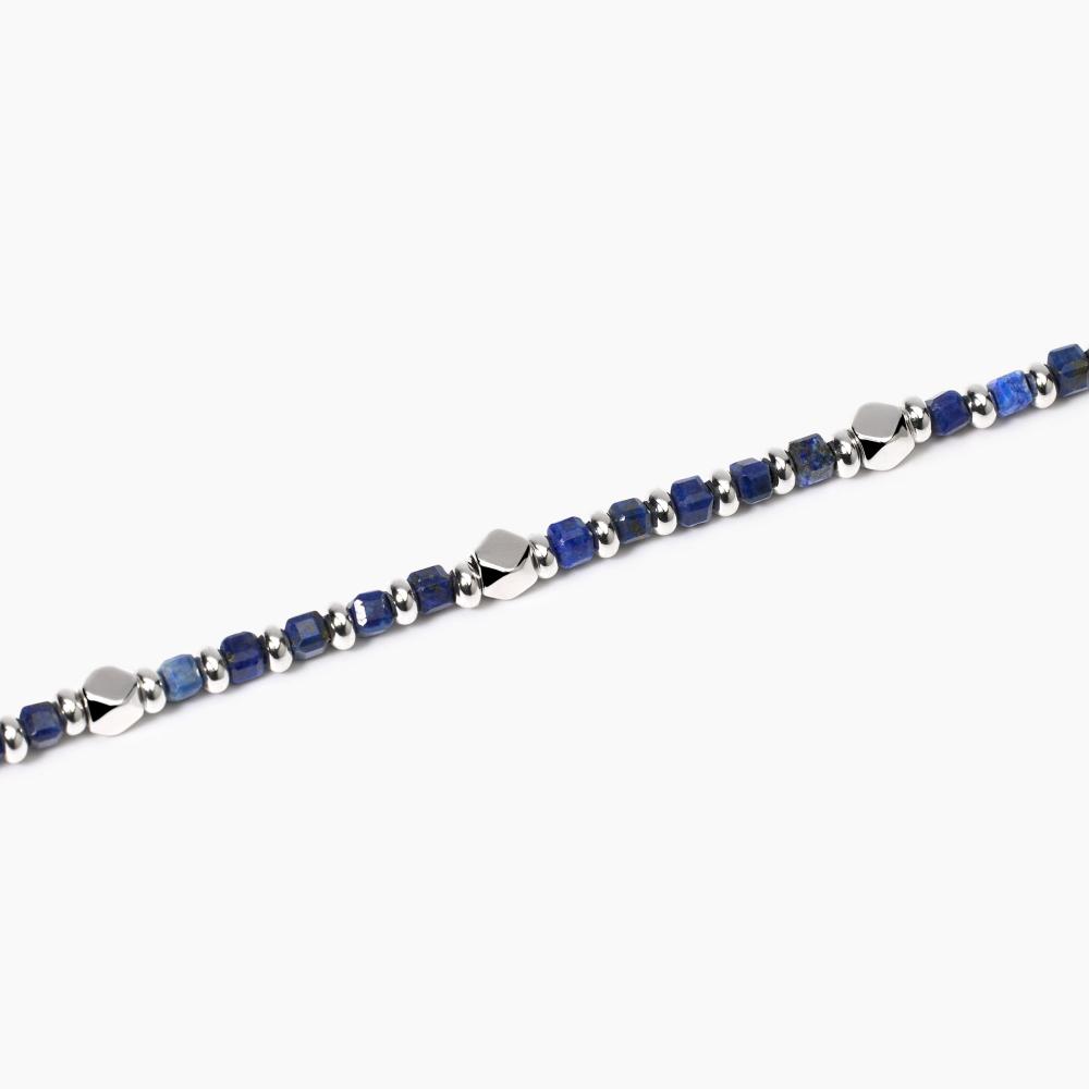 Bracciale da uomo in argento e sodalite blu