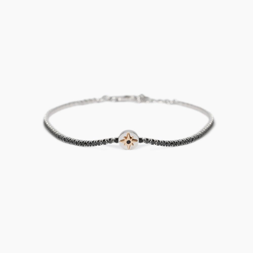 Bracciale tennis da uomo con rosa dei venti