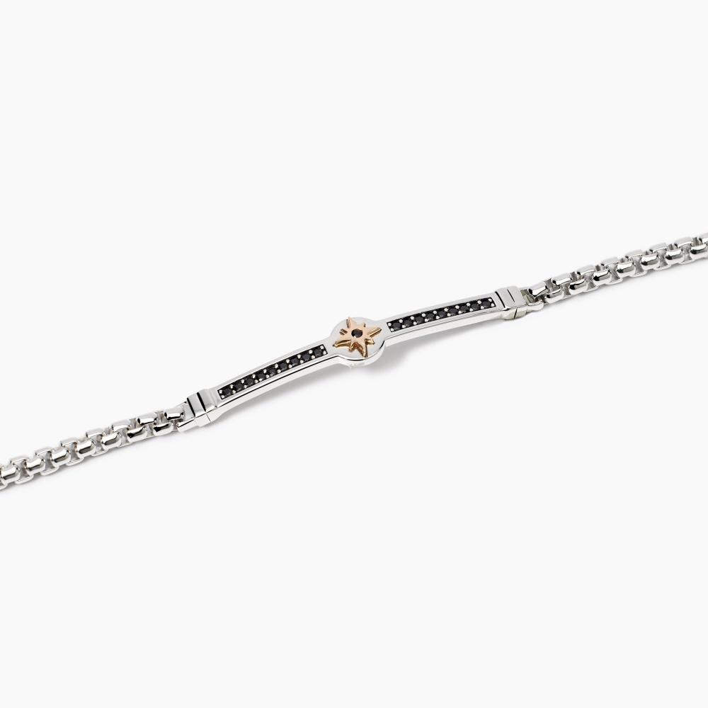 Bracciale con placca centrale rosa dei venti