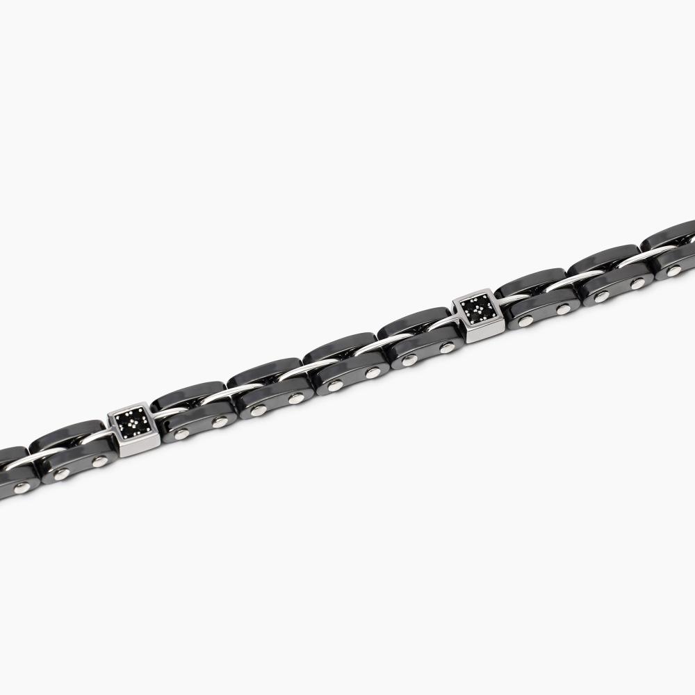 Bracciale con maglie in argento e ceramica