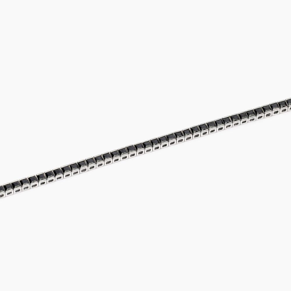 Bracciale tennis uomo con zirconi neri