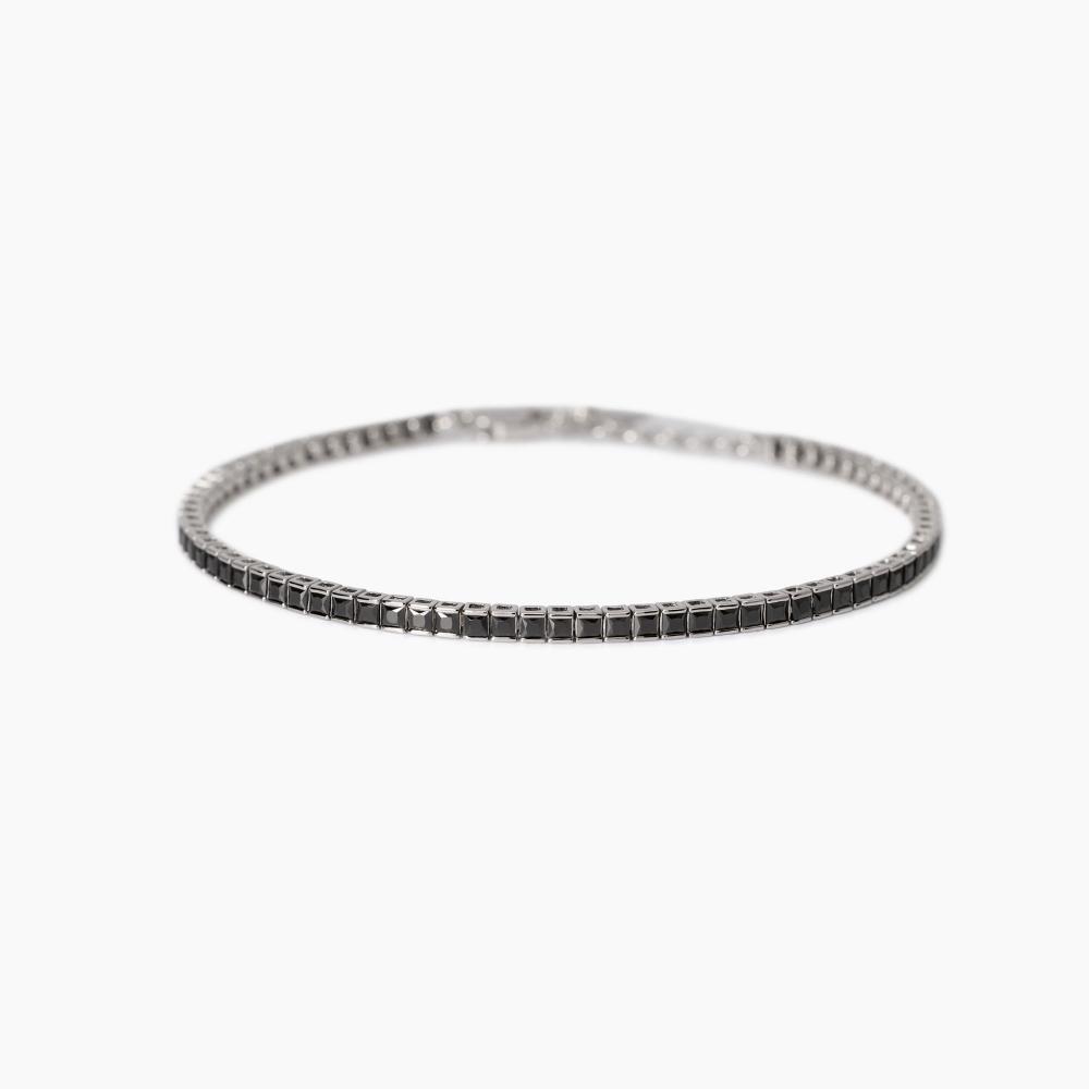 Bracciale tennis uomo con zirconi neri