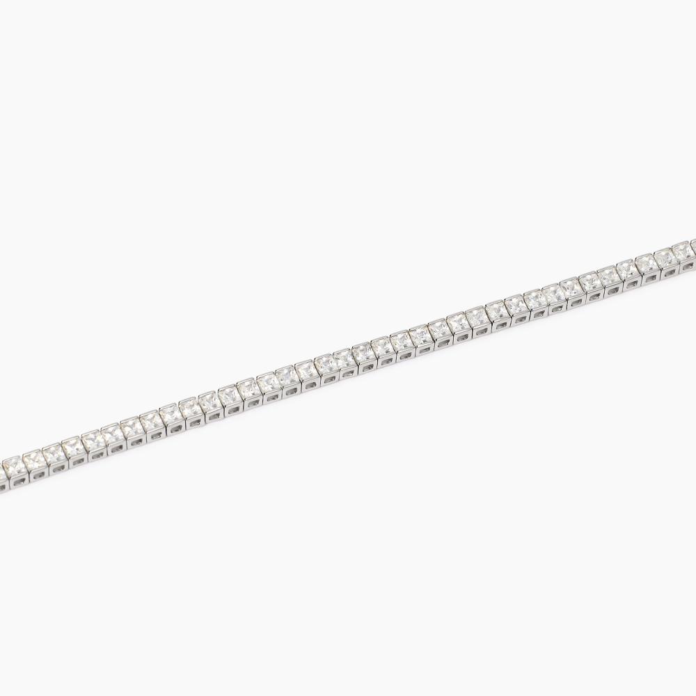 Bracciale tennis uomo con zirconi bianchi