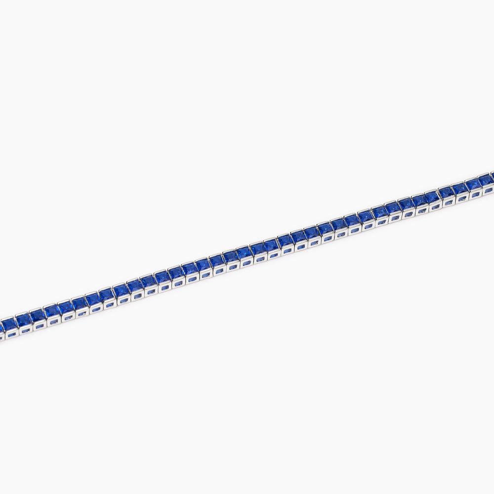 Bracciale tennis uomo con zaffiri sintetici| Mabina Gioielli
