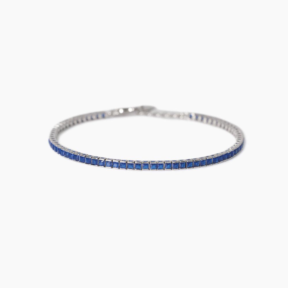 Bracciale tennis uomo con zaffiri sintetici| Mabina Gioielli