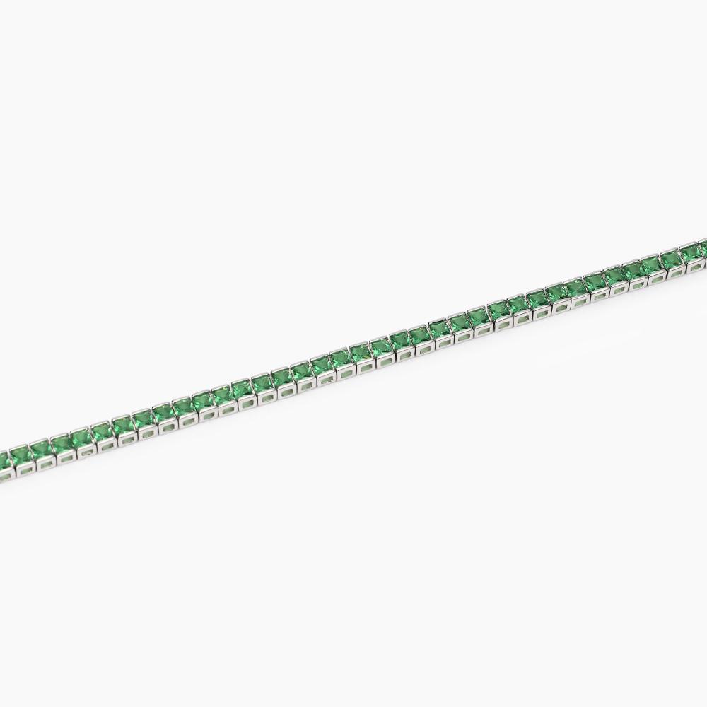 Bracciale tennis uomo con smeraldi sintetici| Mabina Gioielli
