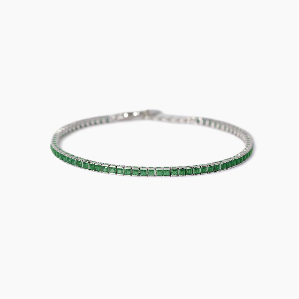 Bracciale tennis uomo con smeraldi sintetici| Mabina Gioielli