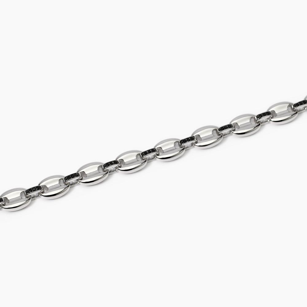 Bracciale uomo con maglia marina e zirconi