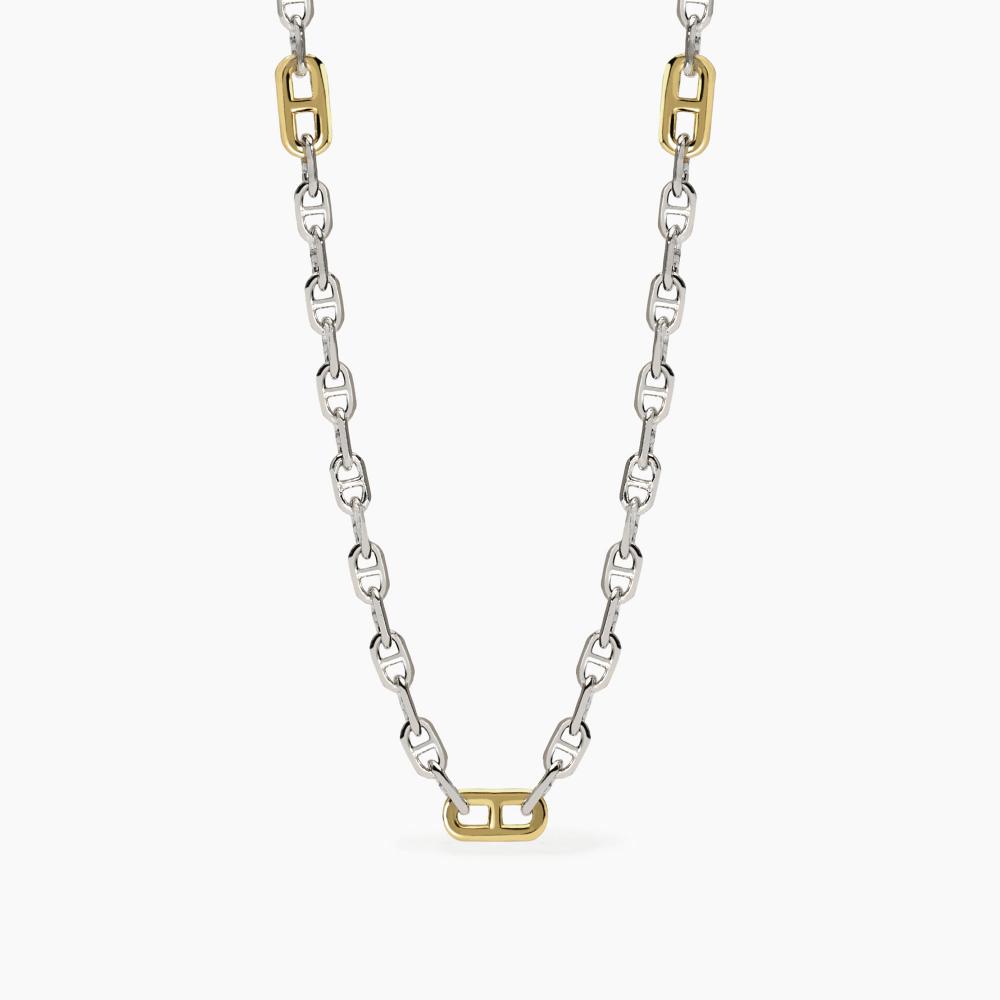 Collana uomo con elementi placcati oro