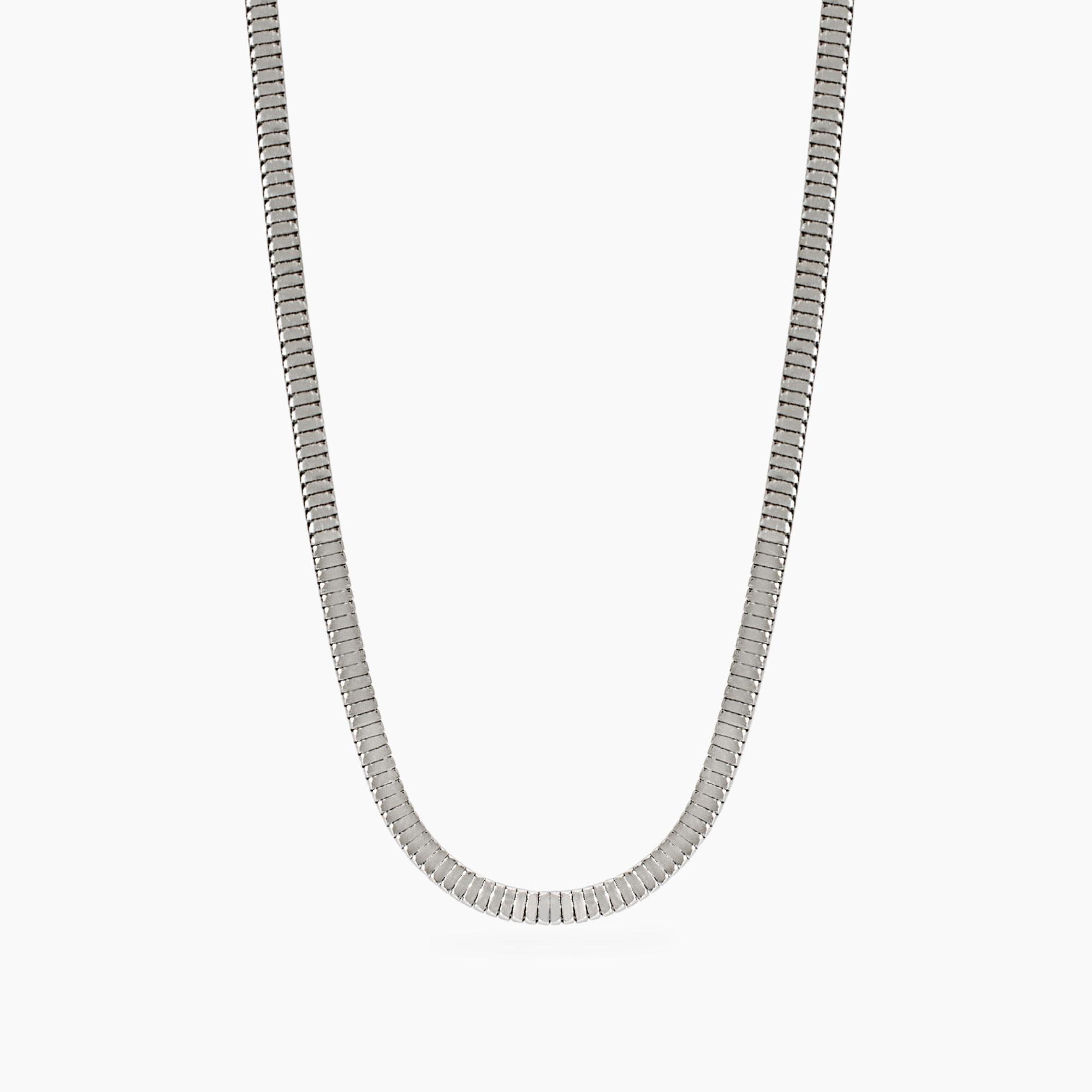 Collana italiana a catena barbazzale in argento massiccio